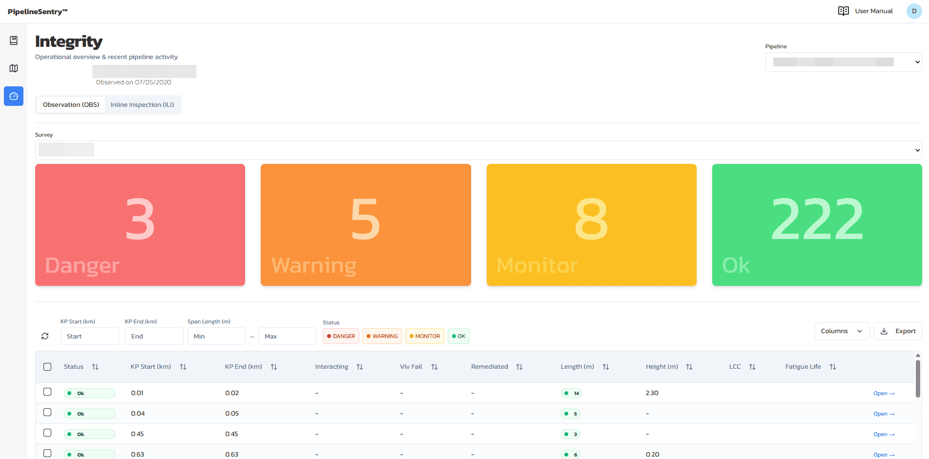 PipelineSentry integrity workflow and rules interface